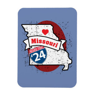 Íman Roadtrip '24 Missouri - (azul / marroon) imã
