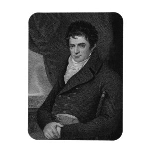 Íman Robert Fulton (1765-1815), gravado pelo parque de