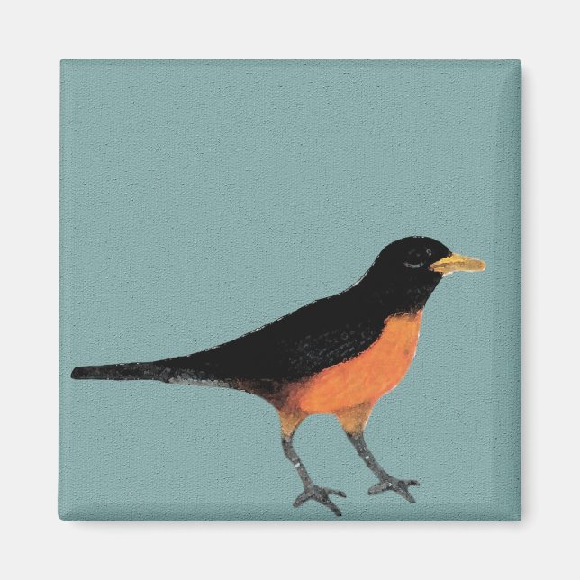 Íman Robin Bird Art Blue (Frente)