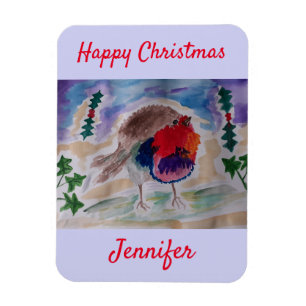 Íman Robin de Natal Magnet Personalizado