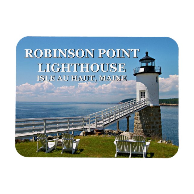 Íman Robinson Point Lighthouse, Isle Au Haut, Maine (Horizontal)