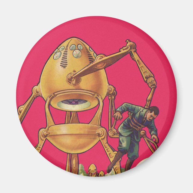 Íman Robô Alien de Ficção Científica Antiga Captura Hom (Frente)