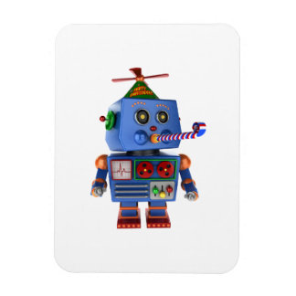 Íman Robô de brinquedo de festa de aniversário azul