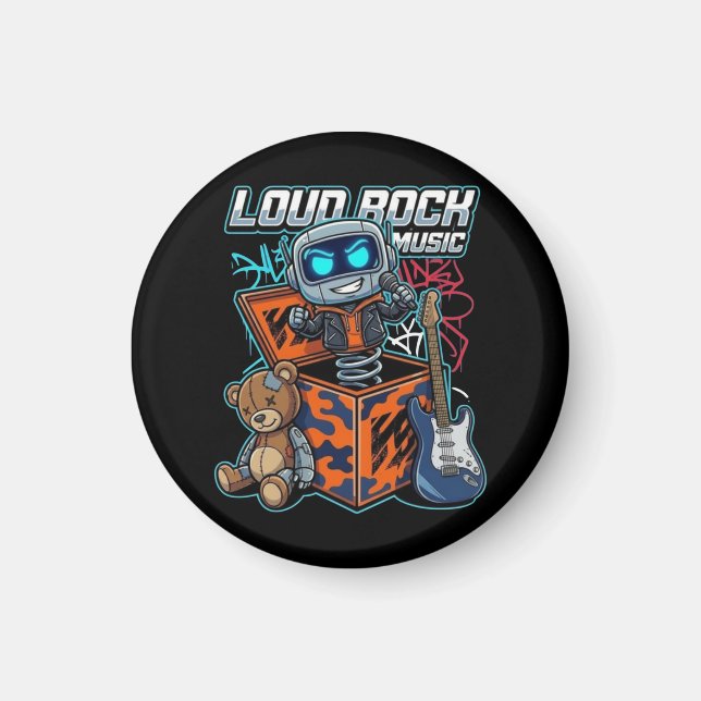 Íman Robô de Música Rock Alta (Frente)