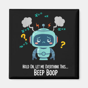 Íman Robô Engraçado Pensando Demais Momento Beep Boop