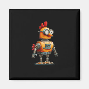 Íman Robô Feliz de Galinha Com Ai Para Amante de Robôs 