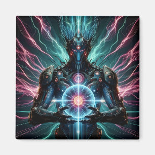 Íman Robô Futurista Núcleo Cósmico Cyberpunk