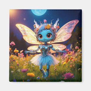 Íman Robô Pixie Bailarina Dançando nos Flores Silvestre