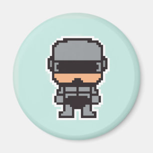 Íman Robô policial pixelado fofo