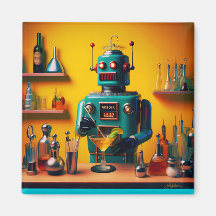 Robô Retro Futurista ROBIA 12J2 Mixologista
