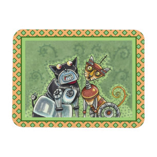 Íman ROBOT BULLDOG ADORÁVEL E FELINE AMIGO Engraçado