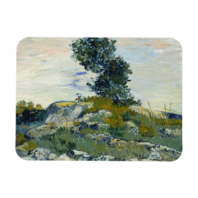 Íman Rochas com Carvalho, Pintura a Óleo de Van Gogh (Horizontal)