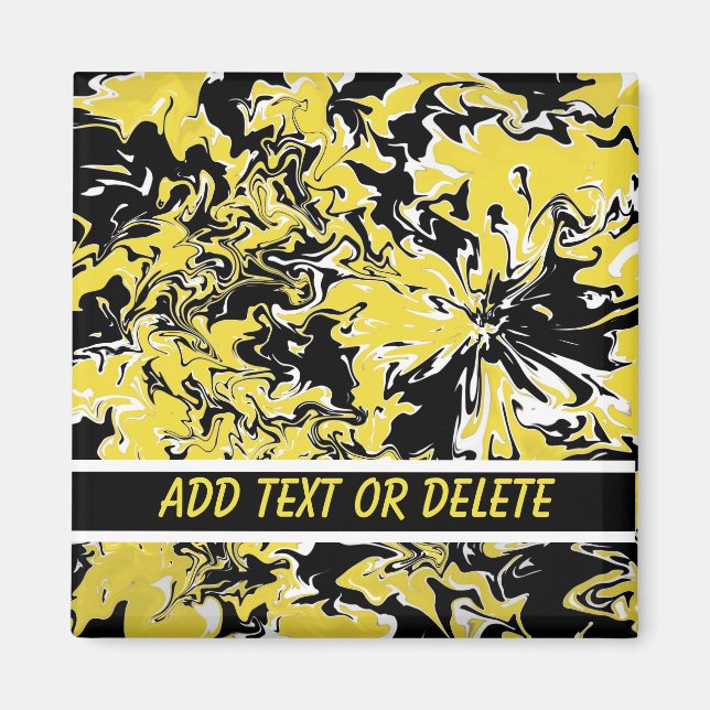 Íman Rochas de preto, branco e amarelo (Frente)