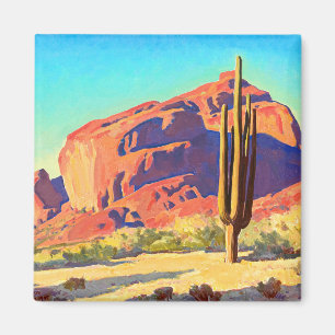 Íman Rochas Vermelhas e Cactus por Maynard Dixon