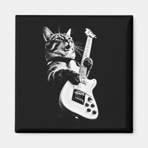 Íman Rock Cat Tocando Violão - Violão Engraçado Cat 1