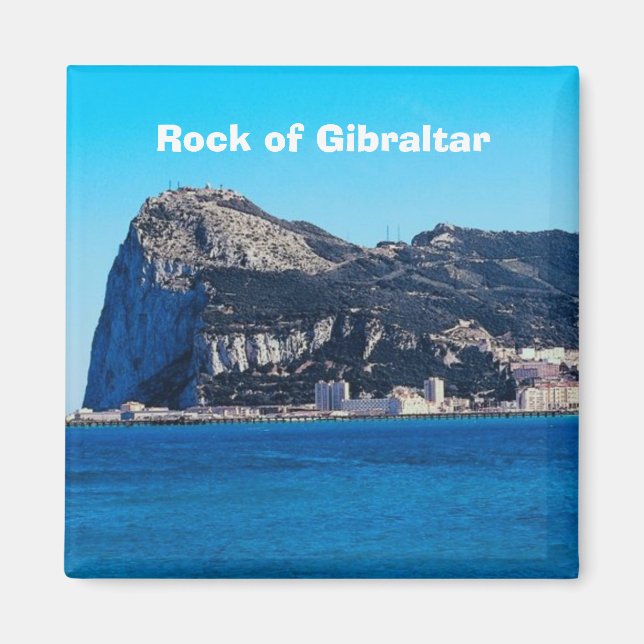 Íman Rock of Gibraltar Viagem Foto Souvenir Magnet (Frente)