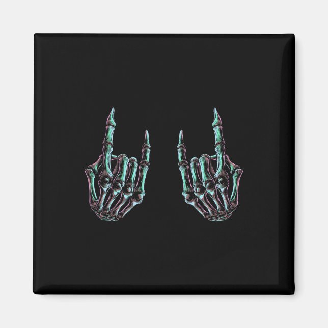 Íman Rock On Rock Star Skeleton Hands - Banda De Concer (Frente)