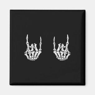 Íman Rock On Rock Star Skeleton Mãos Rocker Funny Hall
