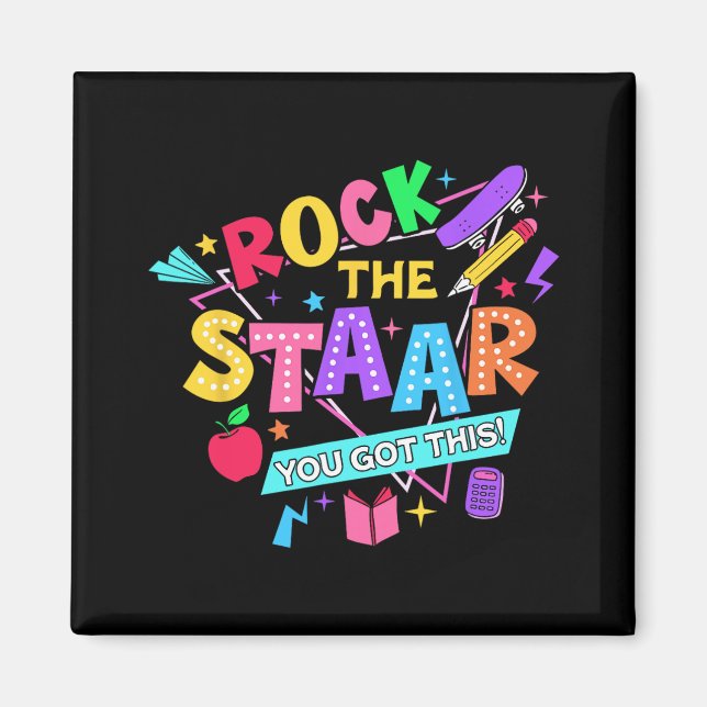 Íman Rock The Test You Have This Test Day Teachers Stud (Frente)