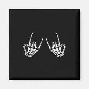 Íman Rocker Hand Sinal Skeleton Retro Halloween Men