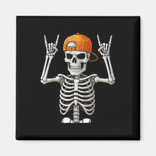 Íman Rocker Skeleton Hand Rock Sobre O Halloween Engraç