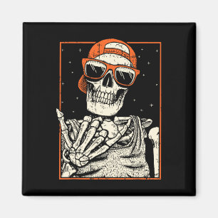 Íman Rocker Skeleton Rocha Sobre O Dia Das Bruxas