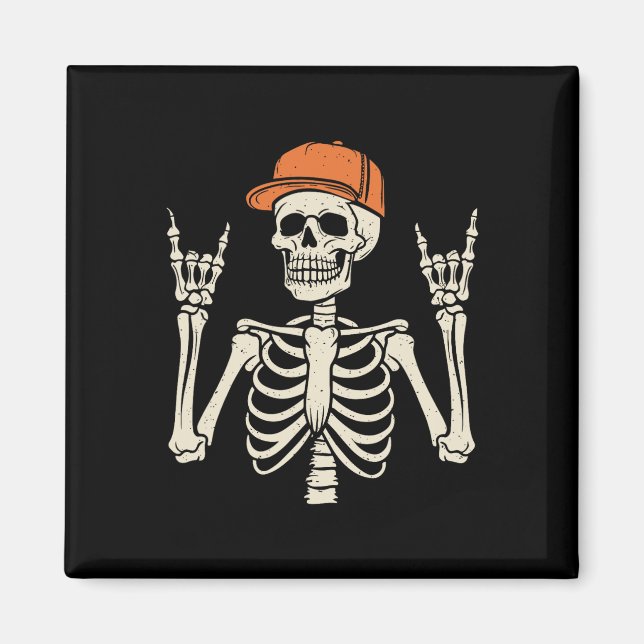 Íman Rocker Skeleton Rock On Hand Skeleton Me (Frente)