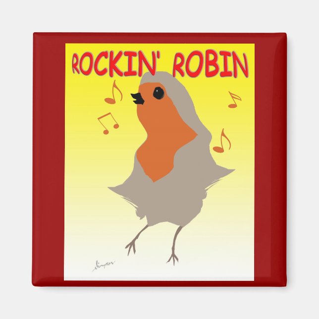 Íman Rockin Robin Imã de geladeira (Frente)