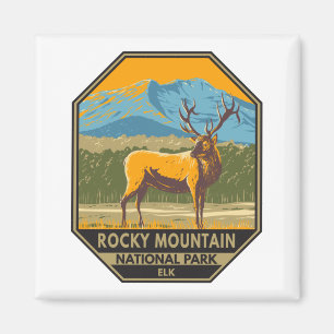 Íman Rocky Mountain National Park Colorado Elk Vintage
