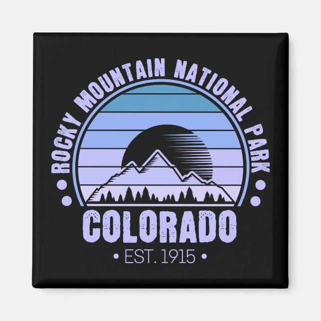 Íman Rocky Mountain National Park Colorado Retro (Frente)