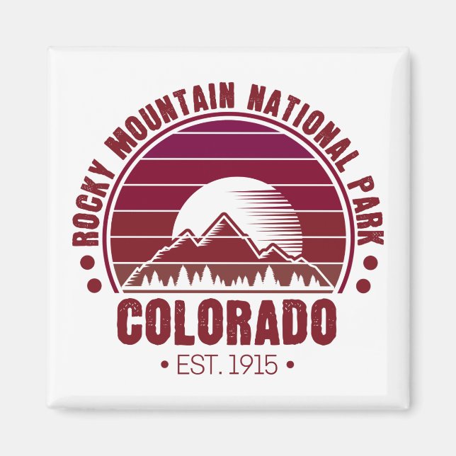 Íman Rocky Mountain National Park Colorado Retro (Frente)
