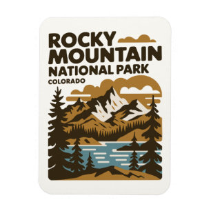 Íman Rocky Mountain National Park Colorado Vintage Art