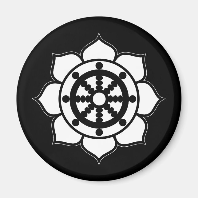 Íman Roda Dharma da Flor de Lotus (Frente)