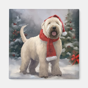 Íman Roda Terrier Dog no Natal da Neve