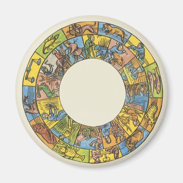 Íman Roda Zodiacal Astrológica Celestial Vintage (Frente)