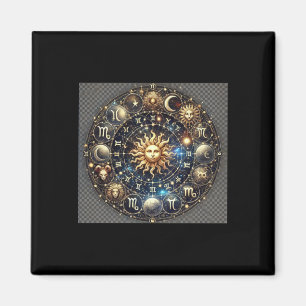 Íman Roda Zodiacal Celestial – Design de Astrologia Mís