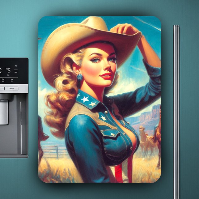 Íman Rodeio Vintage Pin-up (Criador carregado)