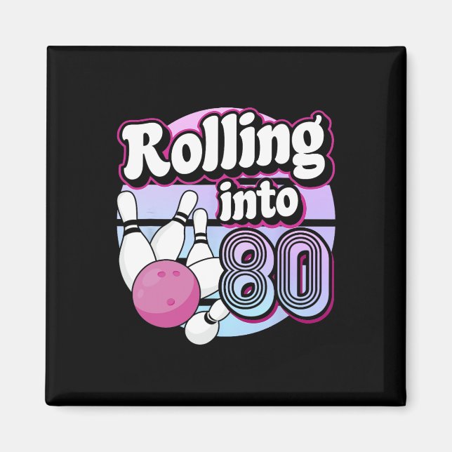 Íman Rolando para 80 Boliche de aniversário (Frente)