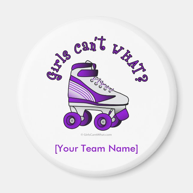Íman Roller Derby Skate - Roxo (Frente)