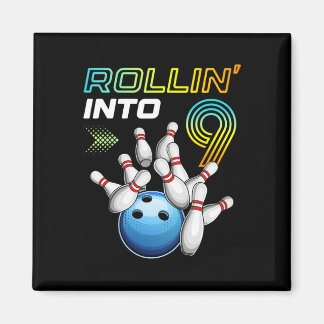 Íman Rollin Into 9 Retro Bowling Birthday Party 9th Bir