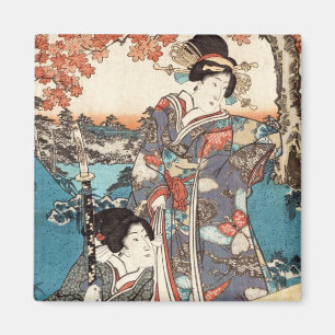 Íman Rolo velho da gueixa japonesa legal do ukiyo-e do