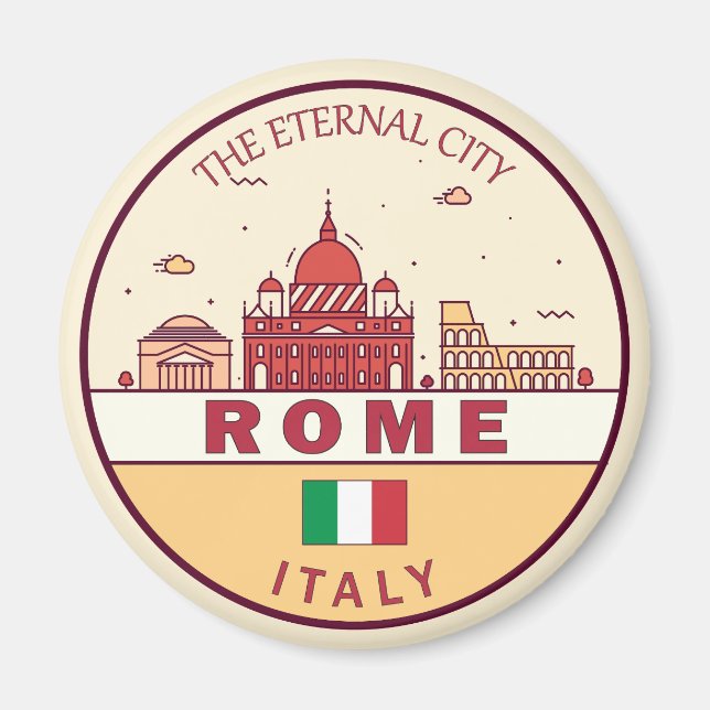 Íman Roma Itália Cidade Skyline Emblem (Frente)
