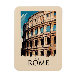 Íman Roma Itália Colosseum Ilustração Viagem Art