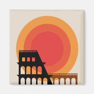 Íman Roma, Itália Colosseum Postcard Unidited Vintage