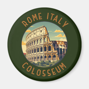 Íman Roma Itália Colosseum Viagem Art Vintage