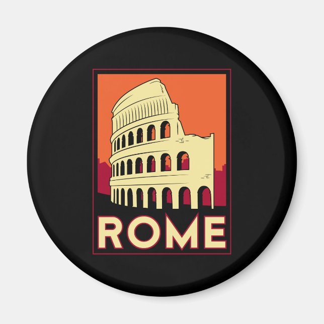 Íman roma italy coliseum europe vintage retro viagem (Frente)