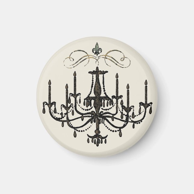 Íman Romance com um Chandelier ~ Magnet Amor Francês (Frente)