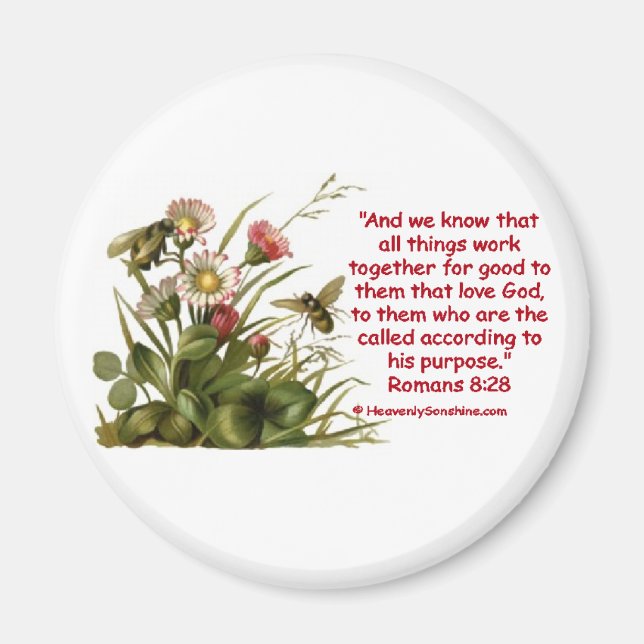 Íman Romanos 8:28 Bee Motif (Frente)