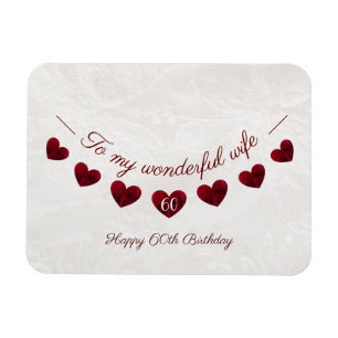 Íman Romantic 60th Birthday Red Heart Bunting wife