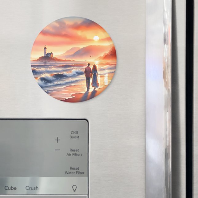 Íman Romantic Coastal Sunset Lighthouse Walk (In Situ (Fridge))